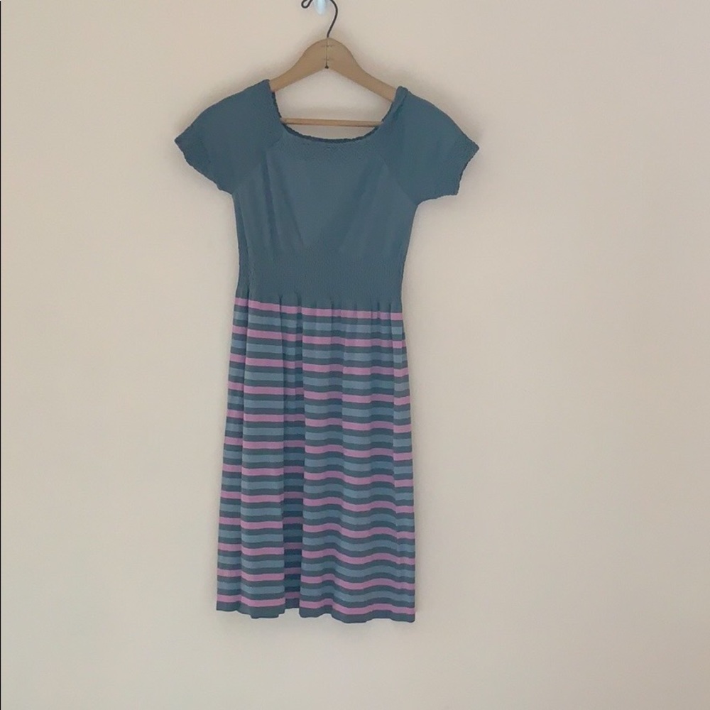 Grey & Pink Striped Dress Kid’s Size L
